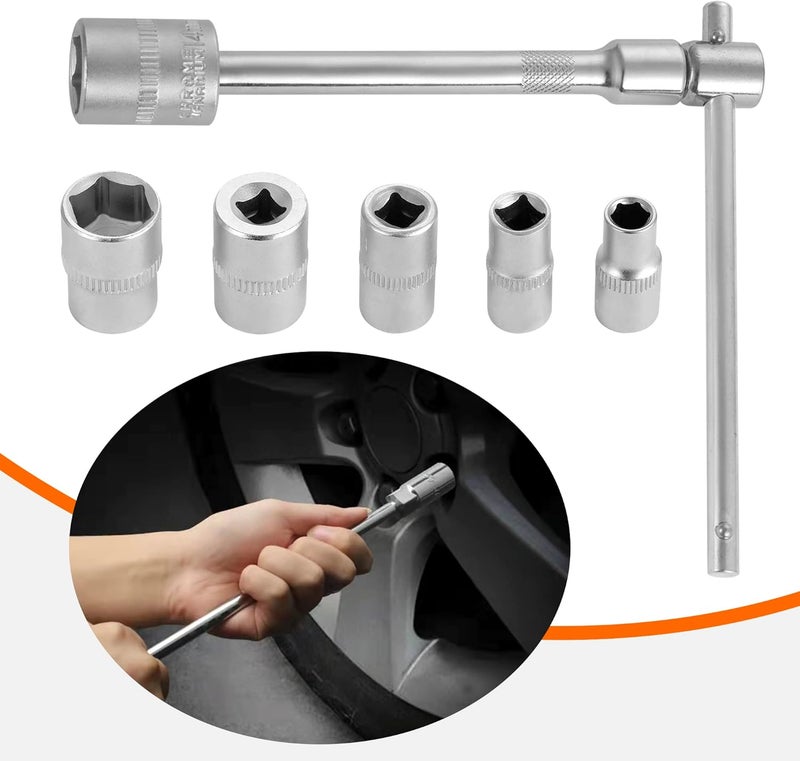 NACHEE Folding Mini T-Handle Socket Set 1/4'' Drive Tool Kit for Motorcycle ATV UTV, (007) - Image 4